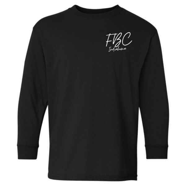 YOUTH - Cross Design - PRINTED - Heavy Cotton™ Long Sleeve T-Shirt Thumbnail